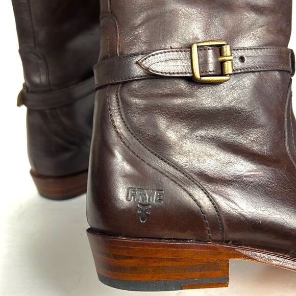 FRYE Dorado Riding Dark Brown Leather Boots - Picture 9 of 14